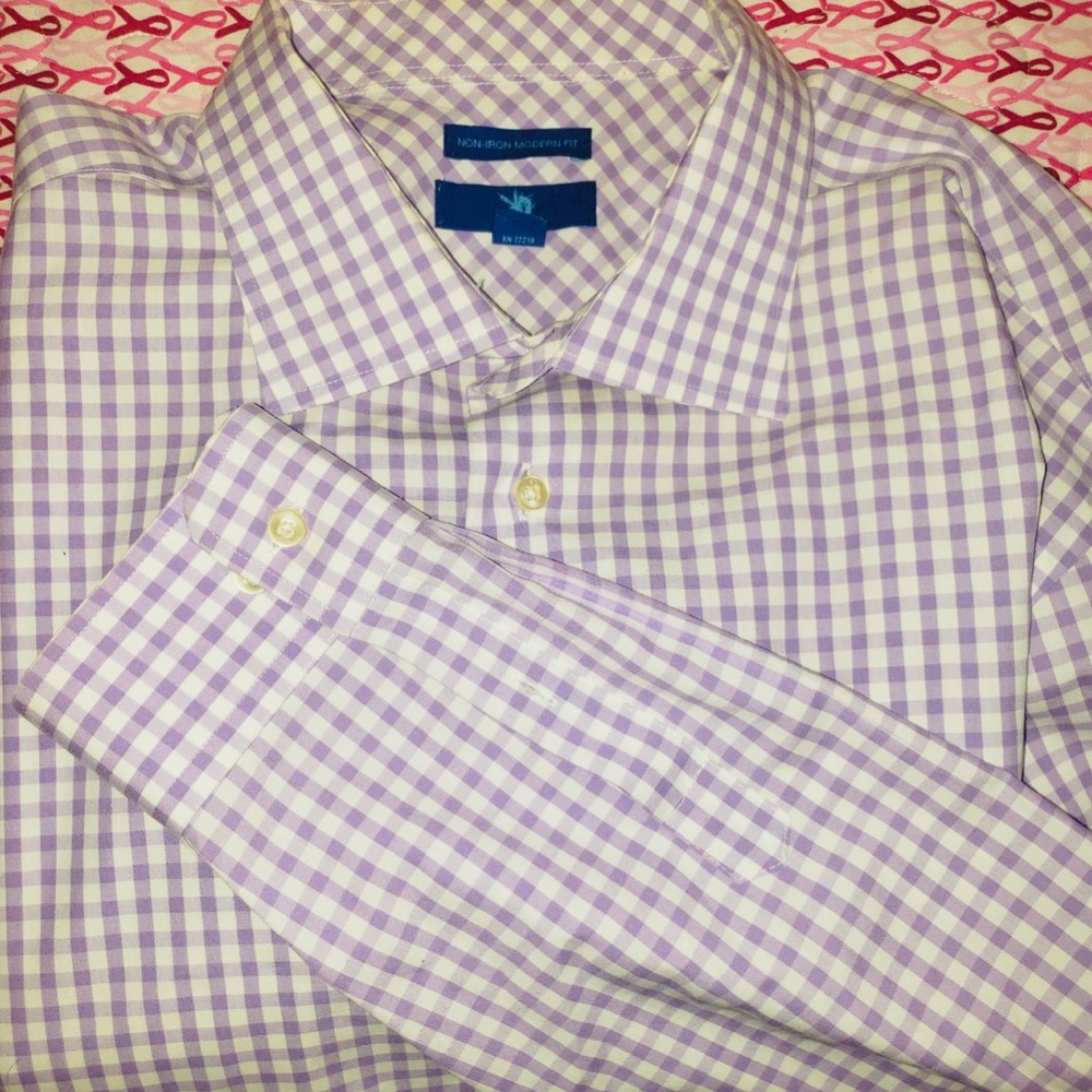 Egara Lavender Checkered Dress Shirt